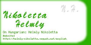 nikoletta helmly business card